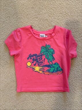 Princess Polly Hot Pink Tropical Graphic Short Sleeve Baby Tee
